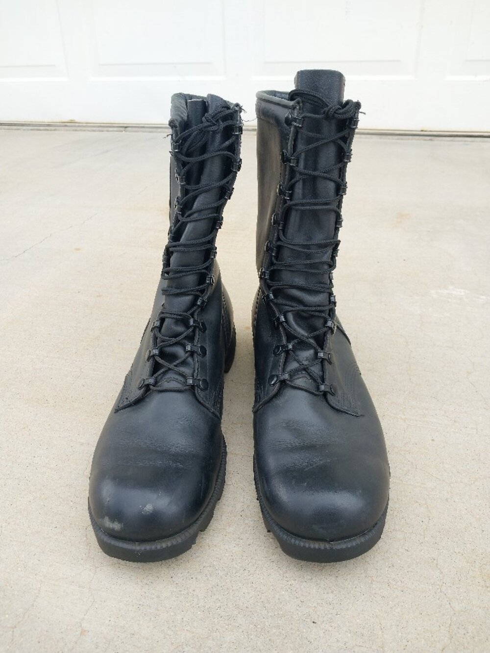 VTG US Military McRae Black Leather DMS Speed Lace Combat Boots 1989 Size 12R